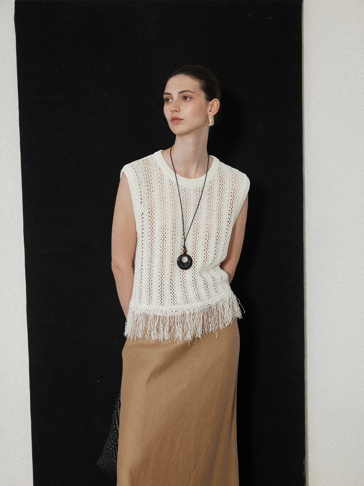 Moofeel Mixed Fibre Silk Knitted Svel Tassel Summer Hollow out Cover up Simple Straight Cut Commute Sle Thin Bodycon - AliExpress Sweaters&Jumpers