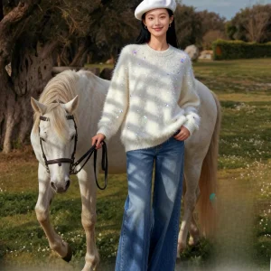 Camere Wool Sweater Women's round Ne Loose Fit aron Silk Woolen Knitted Top Warm Casual Sle Soft Fabric - AliExpress Sweaters&Jumpers