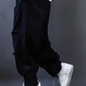 Retro Japanese Sle Thiened Fce Lined Multi-ket Work Pants Men's Casual Loose Bla Autumn Winter Long Trousers - AliExpress Pants