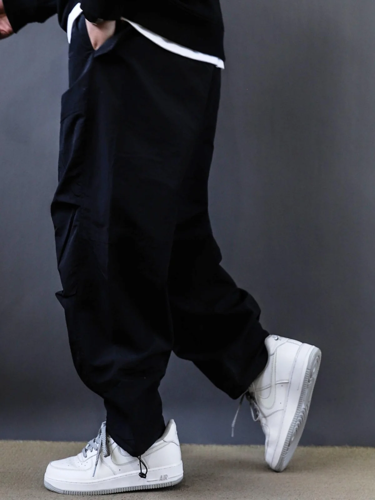 Retro Japanese Sle Thiened Fce Lined Multi-ket Work Pants Men's Casual Loose Bla Autumn Winter Long Trousers - AliExpress Pants