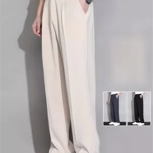 Men's Winter Casual Pants Wide Leg Fce Lined Loose Straight Cut Comfortable Trousers Busin Casual Sle Pure Color - AliExpress Pants