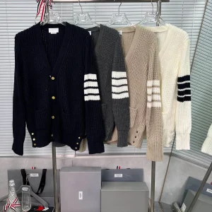 Casual Striped Four-Bar Open Cardigan Sweater Women's Fashionable Loose Knitted Thickened Spring Autumn Top - AliExpress Sweaters&Jumpers