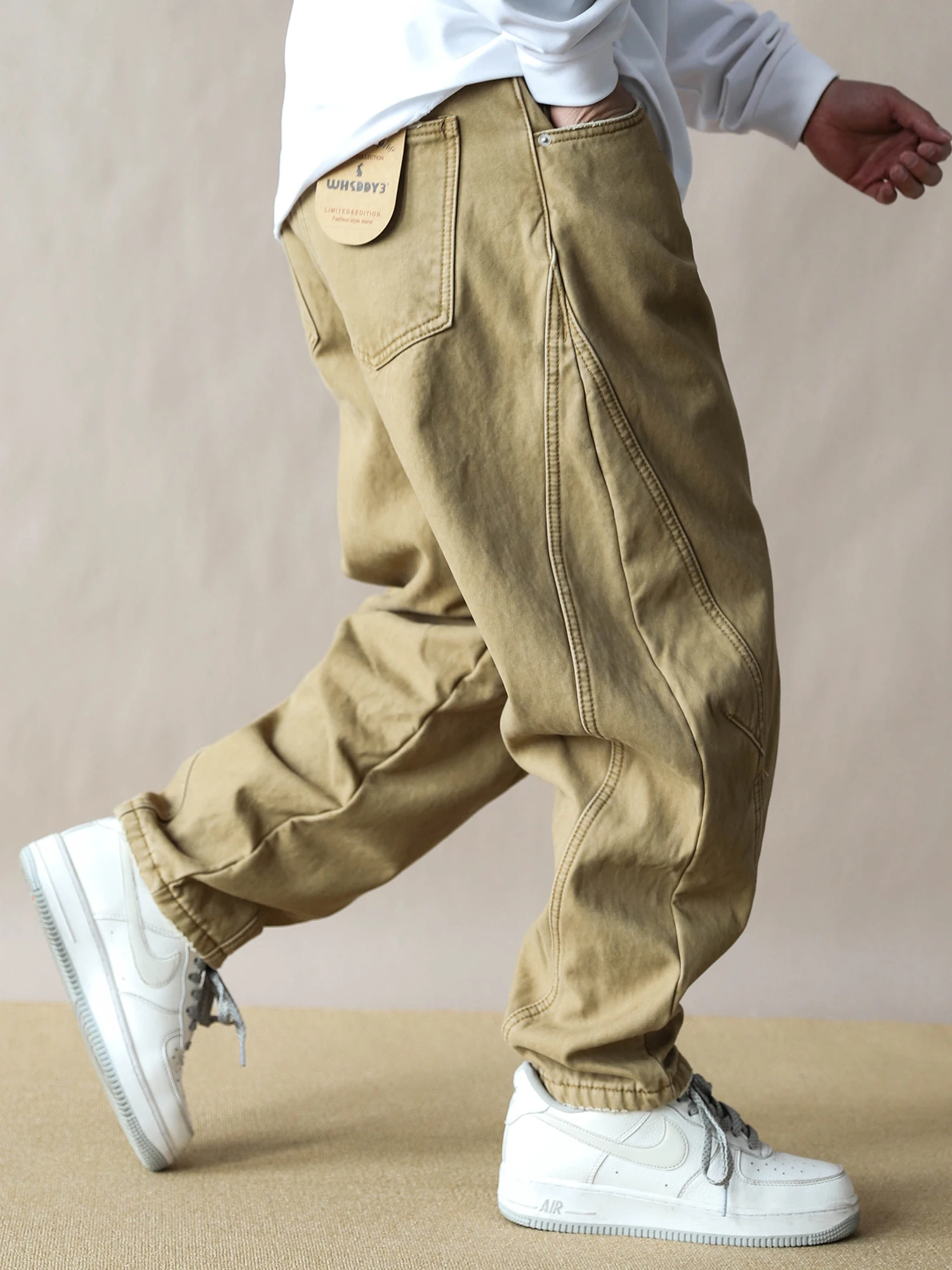 Thiened Fce Lined Loose Fit American Retro Men's Khaki Casual Long Pants Straight Leg Workwear Trousers Spring 2026 New - AliExpress Pants
