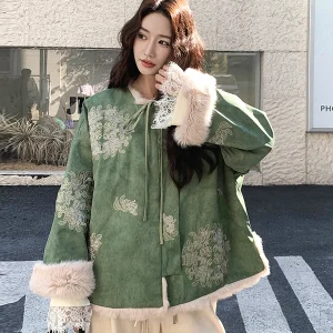 New Chinese Style Heavy Embroidery Waterproof Mink Lamb Fur Jacket Women Autumn Winter Double Sided Wearable Ladies Coat - AliExpress Sweaters&Jumpers