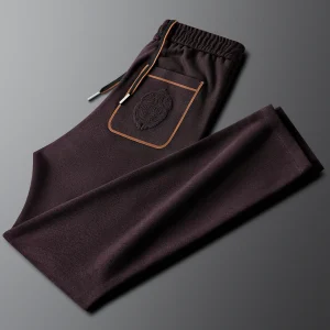 High-End Luxury Early Spring 2026 Men's Slim Fit Straight Leg Elastic Waist Sports Casual Pants Wool Blend Comfortable - AliExpress Pants