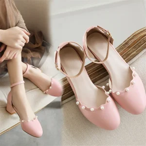 8-18 Years Sweet Studded Pearls Little Princess Blue White Pink Summer Sandals Children"s Party Girls Buckle Strap Shoes - AliExpress Children's Shoes