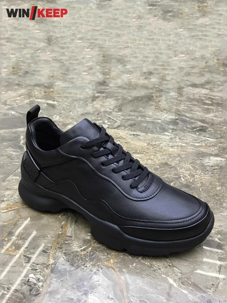 Outdoors Leisure Running Shoes Mens Low Cut Breathable Genuine Leather Lace Up Jogging Sneakers Sportswear - AliExpress Sneakers
