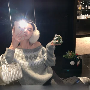 New Year Special Edition Fair Isle Knitted Wool Sweater Handmade Rhinestone Decorated Casual Loose Fit Women's Winter Top - AliExpress Sweaters&Jumpers