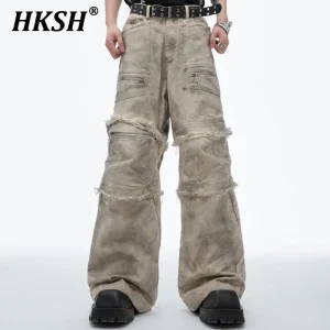 HKSH Spring Summer New Men Tide Vintage Original Design Streetwear Damag Ragged Edge Punk Hip-hop Patchwork Casual Pants HK5249 - AliExpress Pants