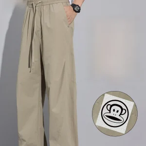 PaulFrank Qui Dry Casual Pants Men's Lightweight Loose Straight Leg Workwear Summer Trend Breathable Comfortable Elastic - AliExpress Pants