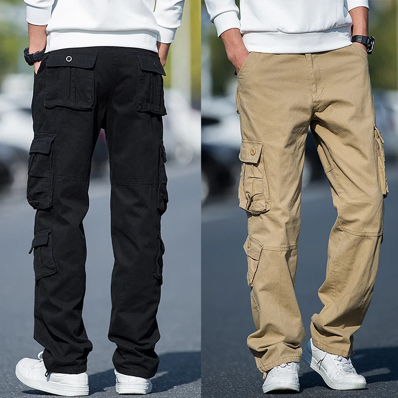 Men's Winter Work Pants Fce Lined Thi Straight Leg Long Trousers Multi ket plus Size Thiened Casual Faion Ci Sle - AliExpress Pants