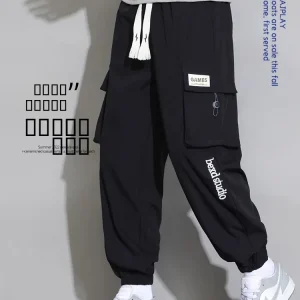 Men's Casual Workwear Pants Summer Thin Loose Cuffed Nine Points Ice Silk Qui Dry Sports Trousers Loose Fit Long Pants - AliExpress Pants