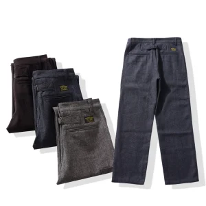 Retro Business Men's Herringbone Trousers Thickened Multi-Pocket Working Casual Pants - AliExpress Pants