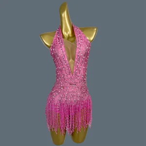 Sexy Women Crystals Tassel Deep V Neck Sparkly Bodysuit Night Club Stage Performance Outfit Event Party Showgirl Wear Bingzhui - AliExpress Jumpsuits&Rompers