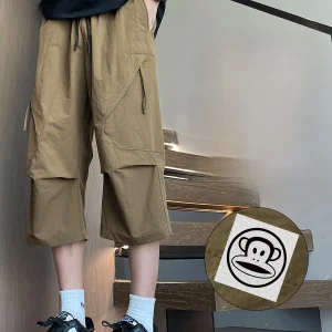 PaulFrank Men's Casual Workwear Seven-Foot Pants Summer Lightweight Cool Loose Straight Leisure Middle Pants - AliExpress Pants