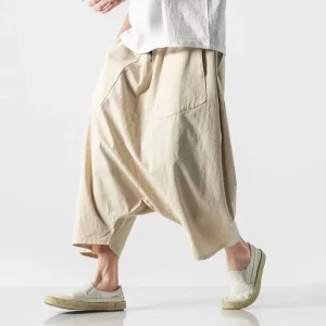 Summer Men's plus Size Casual Harem Pants Vintage Loose Fit Straight Leg CleanFit PVC Fabric Neutral Sle - AliExpress Pants