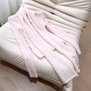 Sweet Pink Alpaca Knitwear V-Ne Waist-Cinched Top with Scarf Spring Aosphere Anti-Aging Women's Faion Ele Sle Lon... - AliExpress Sweaters&Jumpers