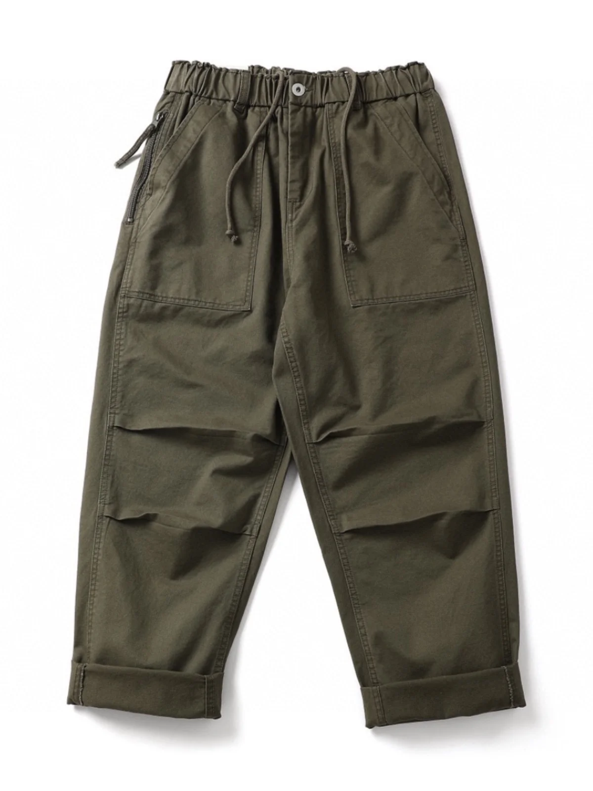 Japanese Sle Straight Leg Workwear Trousers Men Thi Loose Canvas Double Pleat Belt American Casual Pants y Trend - AliExpress Pants