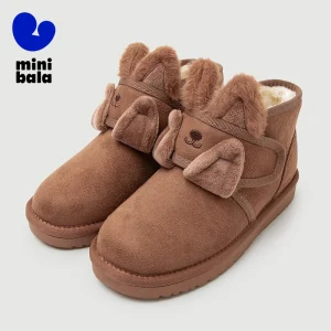 Mini Bala Kids Snow Boots 2025 Winter New Slip Resistant Easy On Off Plush Lined Cold Weather Shoes - AliExpress Children's Shoes
