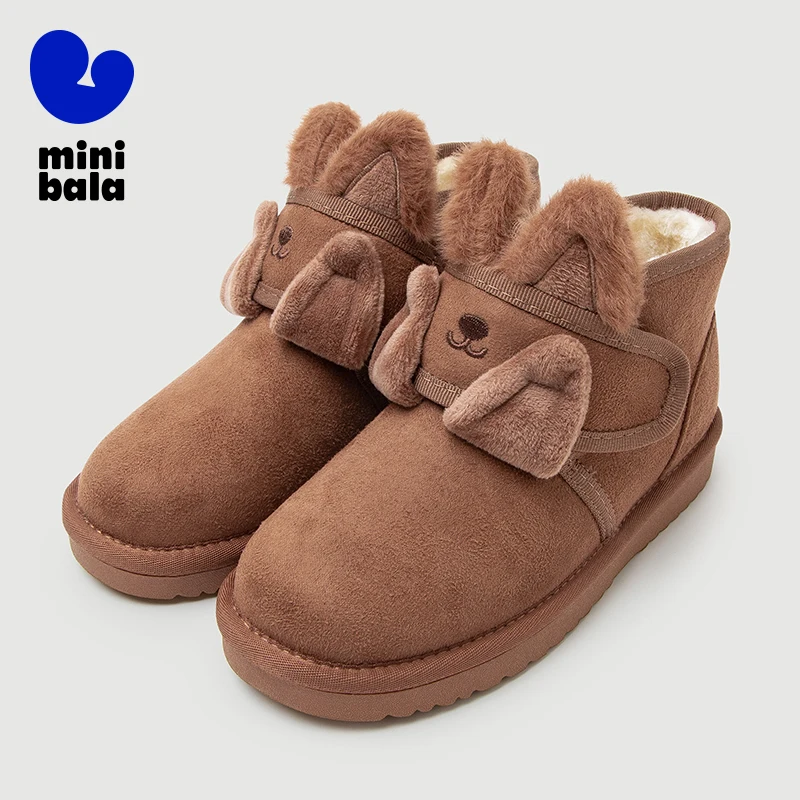 Mini Bala Kids Snow Boots 2025 Winter New Slip Resistant Easy On Off Plush Lined Cold Weather Shoes - AliExpress Children's Shoes