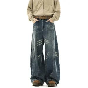 Faionable American Retro Knife  Jeans Loose Wide Leg H Straight Leg Youth Trend Spring Tour Eighteen Pants - AliExpress Pants