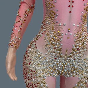Luxury Pearls Rhinestones Spandex Skinny Jumpsuit Sexy Women Party Birthday Masquerade Outfit Nightclub Performance Costume Feie - AliExpress Jumpsuits&Rompers