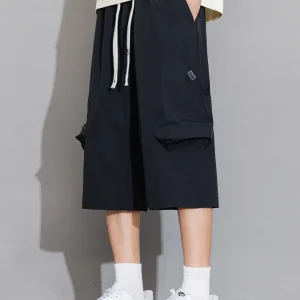 Ice Silk Seven-Quarter Workwear orts Men's Summer Qui Dry Sports Pants Trendy Casual Loose Fit Polyester Fiber - AliExpress Pants
