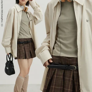 Crnenter Plaid Skirt Pants Long Trousers Slimming Bell Bot ort Skirts Two-Way Wear Brown Tone Pleated  Skirt - AliExpress Pants