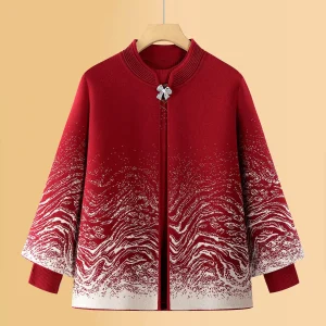 andma's Autumn Knitted Outerwear Set for Middle-Aged And ly Women Warm Ethnic Sle Loose Fit V-Ne Silk Material - AliExpress Sweaters&Jumpers