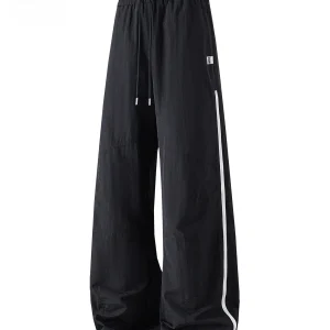 Izzue Men's Casual Pants Color Blo Ice Silk Side Zipper Qui Dry Breathable Summer Faionable Straight Leg Trousers - AliExpress Pants