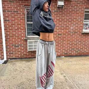 Mowa American Sle Loose Distred Straight Leg Sweatpants Baggy Sport Casual Trousers Youth Spring Cotton Blend - AliExpress Pants