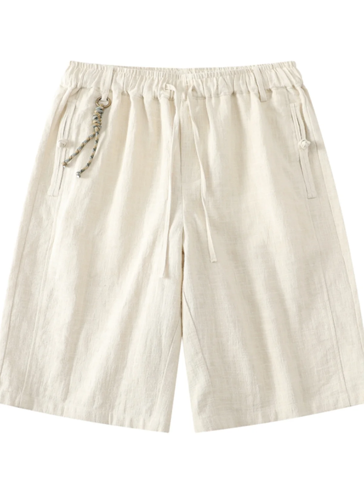 Light Beige Linen Men's orts Summer Casual Loose Five-Point Pants Versatile Beach Sports Clothing Breathable Lightweight - AliExpress Pants