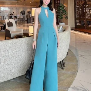 Trendy Women's Summer 2024 High Waist Slimming Wide Leg One-Piece Bal Hollow out Ele Ladylike Jumpsuit - AliExpress Jumpsuits&Rompers