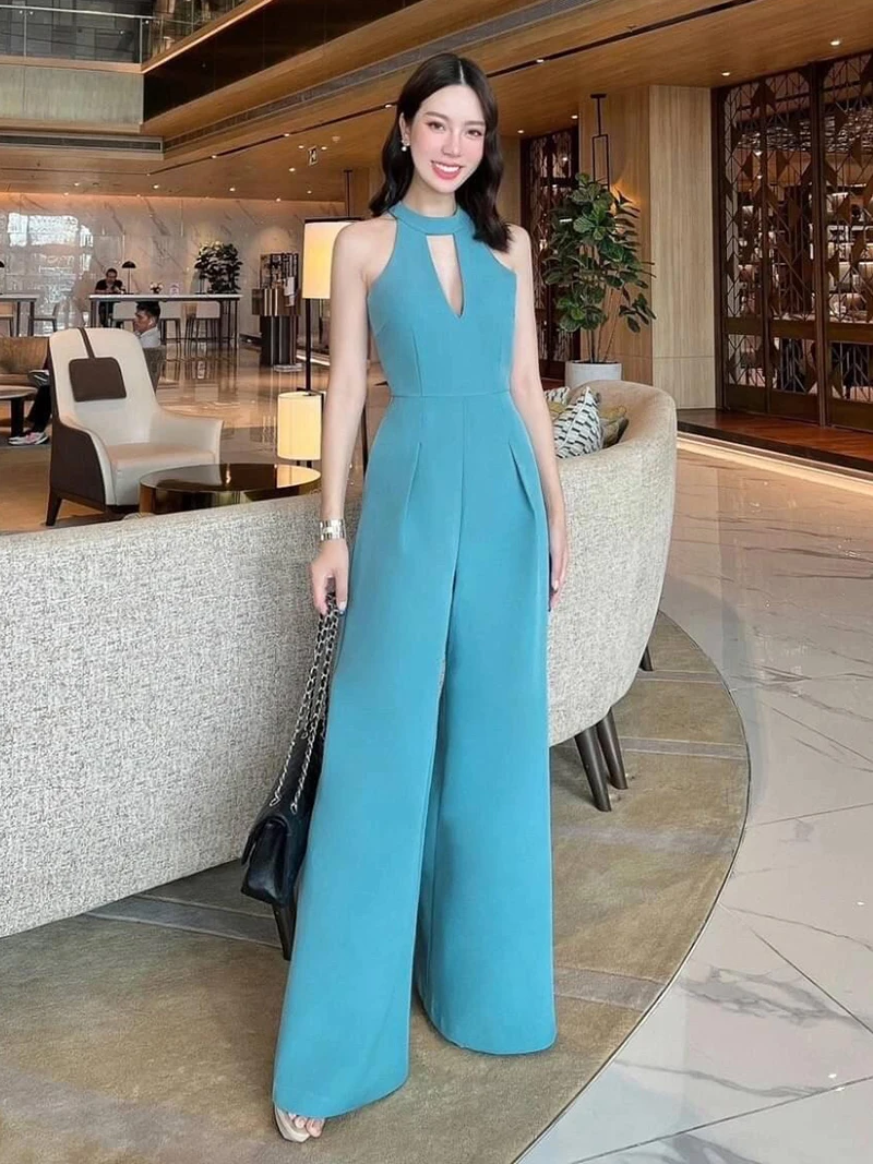 Trendy Women's Summer 2024 High Waist Slimming Wide Leg One-Piece Bal Hollow out Ele Ladylike Jumpsuit - AliExpress Jumpsuits&Rompers