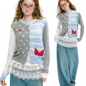 Laomaer Spring Fun Knitted Open Cardigan Casual Versatile Sweater Jacket for Students Comfortable Long Sleeve round Neck Top - AliExpress Sweaters&Jumpers