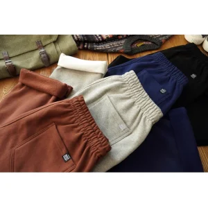 Thiened Fce Straight Leg Sweatpants Men's Winter Casual Pants Workwear Ameika Sle Cotton Blend Youth Autumn Winter - AliExpress Pants