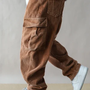 American Workwear Sle Corduroy Knife Pants Men's Loose Multi-ket Casual Trousers Coffee Color Fce Lined Thiened - AliExpress Pants