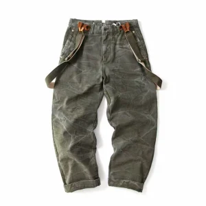 World War II Heavyweight 100% Cotton Washed Canvas Overalls - Durable Loose Straight Men's Lumberjack Casual Workwear Pants - AliExpress Pants
