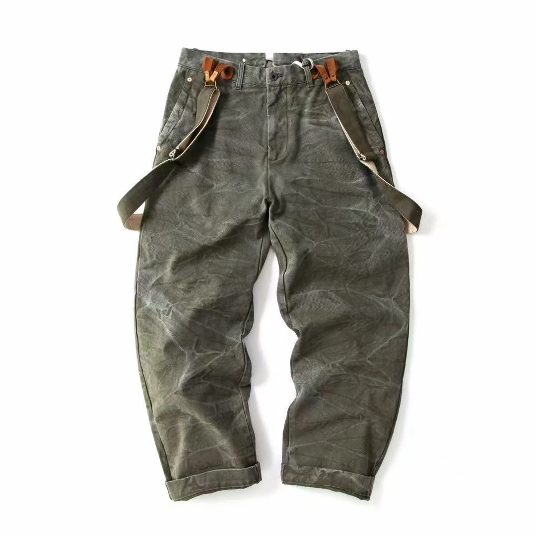 World War II Heavyweight 100% Cotton Washed Canvas Overalls - Durable Loose Straight Men's Lumberjack Casual Workwear Pants - AliExpress Pants