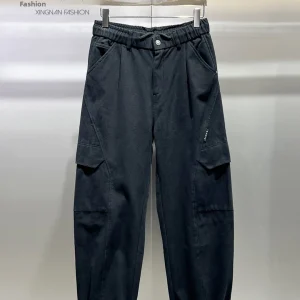 Men's Casual Pants Winter Workwear Loose Multi-ket Thiened Fce Faionable Straight Leg Long Bla Pants - AliExpress Pants