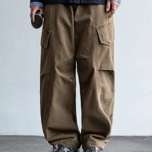Retro American Waed Straight Leg Workwear Pants Men's Autumn Underwear Pure Cotton Loose Casual Knife  Pants - AliExpress Pants