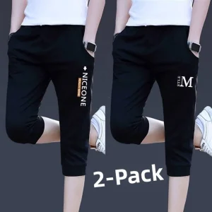 Men's Summer Thin Ice Silk Loose Sports orts Casual mid Waist Cotton Linen Blend Elastic Waisand Korean Sle Loose Fit - AliExpress Pants