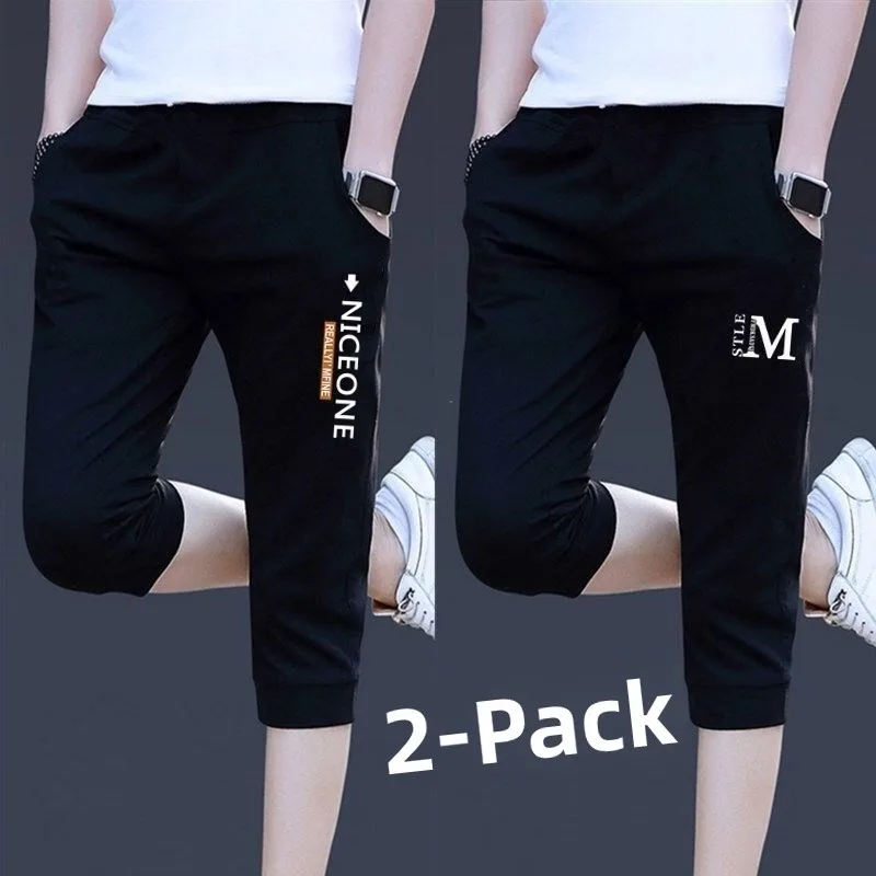 Men's Summer Thin Ice Silk Loose Sports orts Casual mid Waist Cotton Linen Blend Elastic Waisand Korean Sle Loose Fit - AliExpress Pants