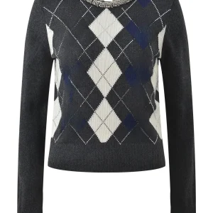 Faionable round Ne Knitwear Diamond Decorated Autumn Winter New Sle Women's Long Sve Warm Thermal Commute Sle Top - AliExpress Sweaters&Jumpers