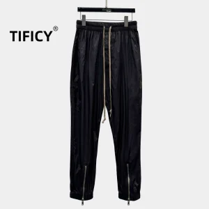High Street Dark Ro Style Long Pants Men's Autumn Black Lightweight Elastic Waist Street Style Zipper Sports Casual Pants - AliExpress Pants