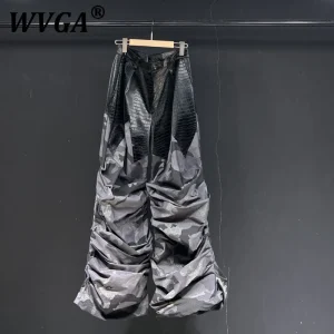 WVGA Spring Autumn New Man High Street Pleated Patchwork Trendy Design Punk Niche Chic Casual Irregular Flared Pants Ins W11812 - AliExpress Pants