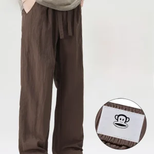 PaulFrank American Retro Qui Dry Casual Pants Men Summer Thin Loose Straight Leg Wide Leg Pants Comfortable Breathable - AliExpress Pants