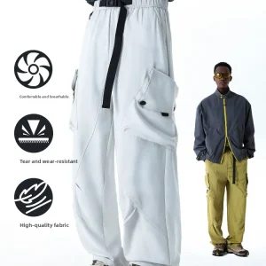 MMOPTOP American Sle Casual Work Pants Men's High Street Straight Leg Wide Leg Long Trousers Autumn Wear Polyester Fiber - AliExpress Pants