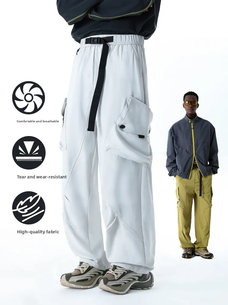 MMOPTOP American Sle Casual Work Pants Men's High Street Straight Leg Wide Leg Long Trousers Autumn Wear Polyester Fiber - AliExpress Pants