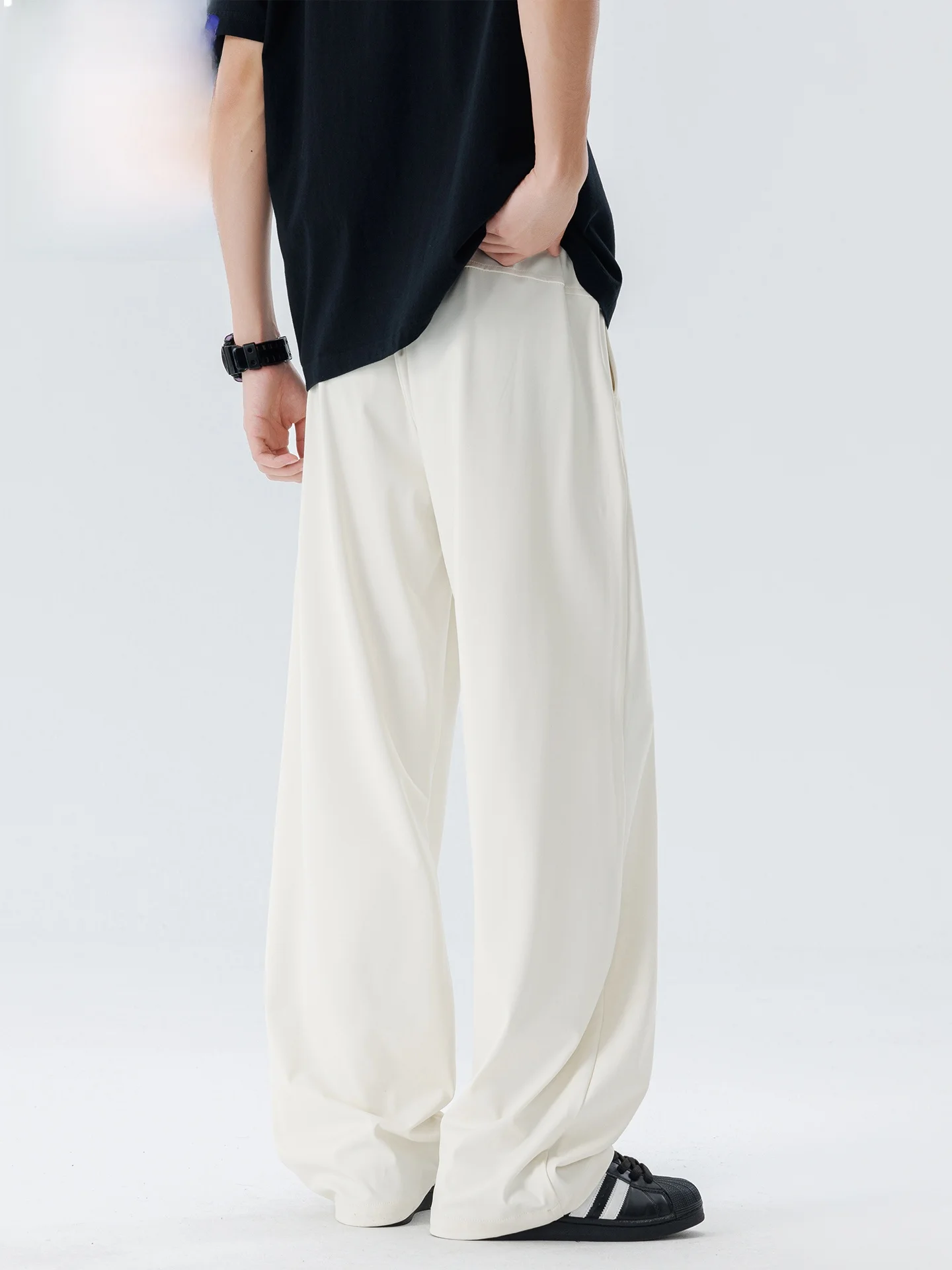 Wassup Tenet Ice Silk Drapey Casual Pants Men Summer Thin Straight Loose Qui Dry Sport Long Trousers Casual Loose Fit Wide Leg - AliExpress Pants